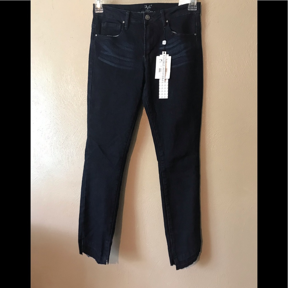 V1969 Giuliani Skinny Jeans 26W dark denim raw hem